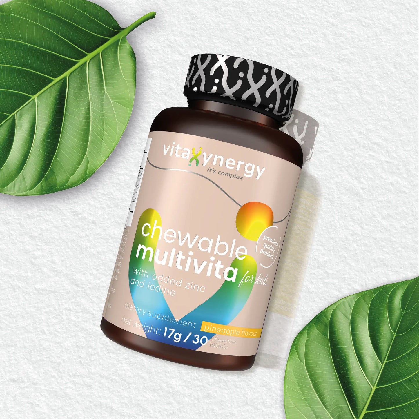 Chewable Multivita for Kids – Vitamins A, C, D3, Zinc & Iodine, 30 Tablets