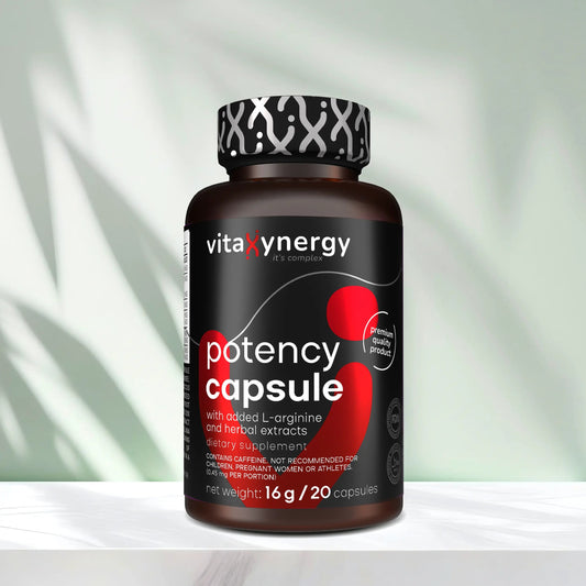 Potency Capsules – Ginseng, Maca, Tribulus & L-Arginine, 20 Capsules