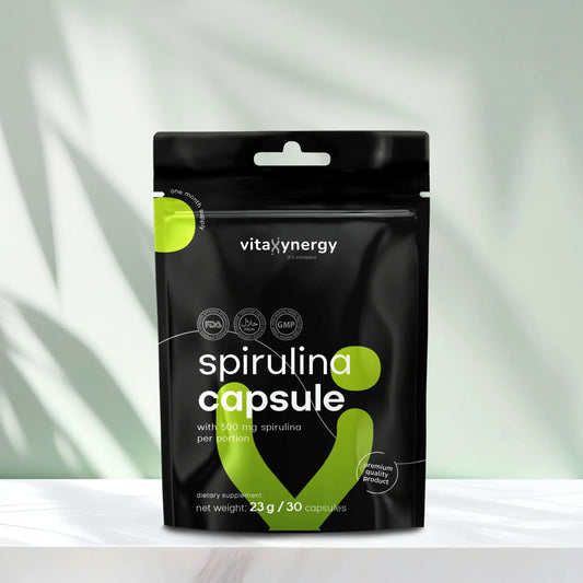 Spirulina Capsules – Nutrient-Rich Blue-Green Algae Superfood, 30 Capsules