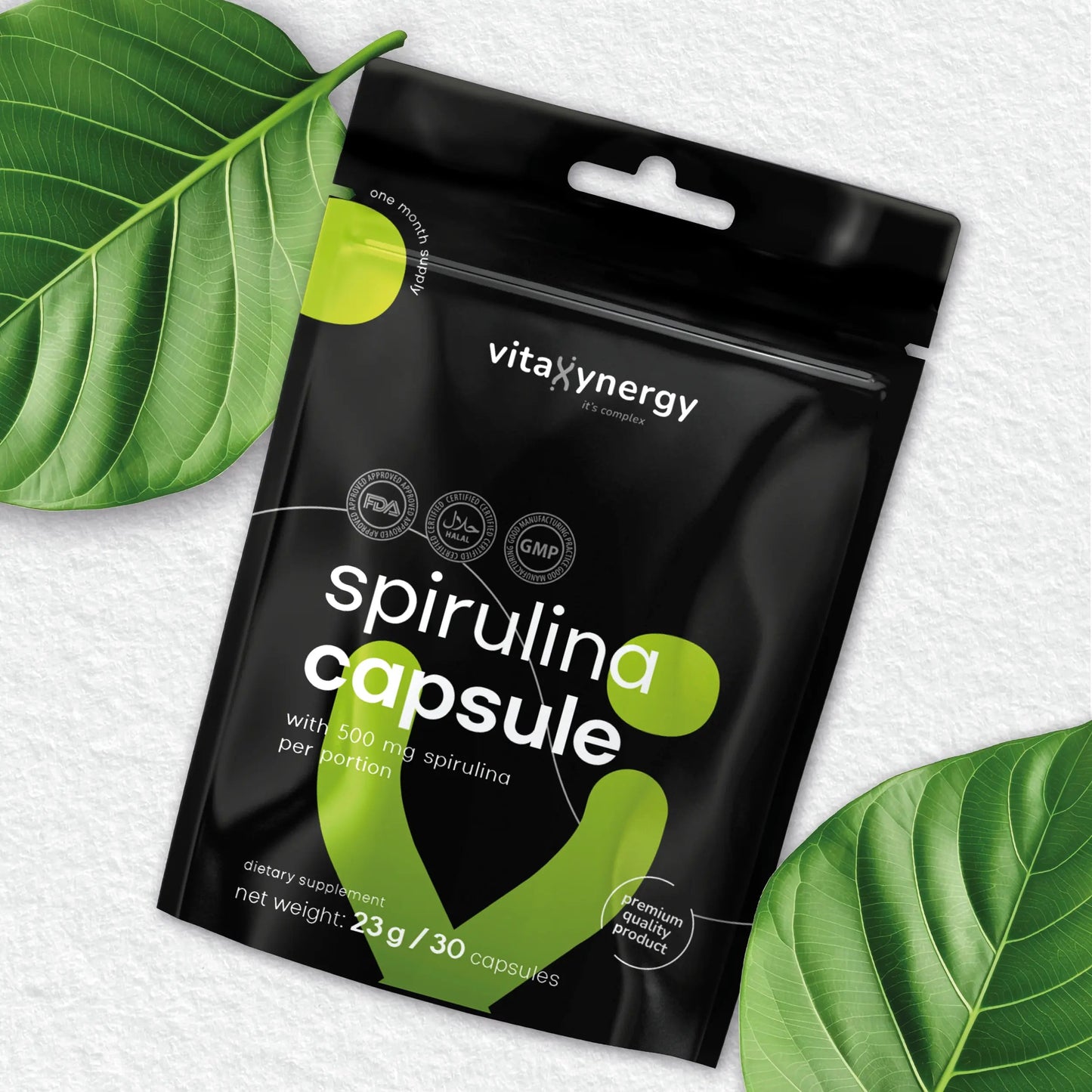 Spirulina Capsules – Nutrient-Rich Blue-Green Algae Superfood, 30 Capsules