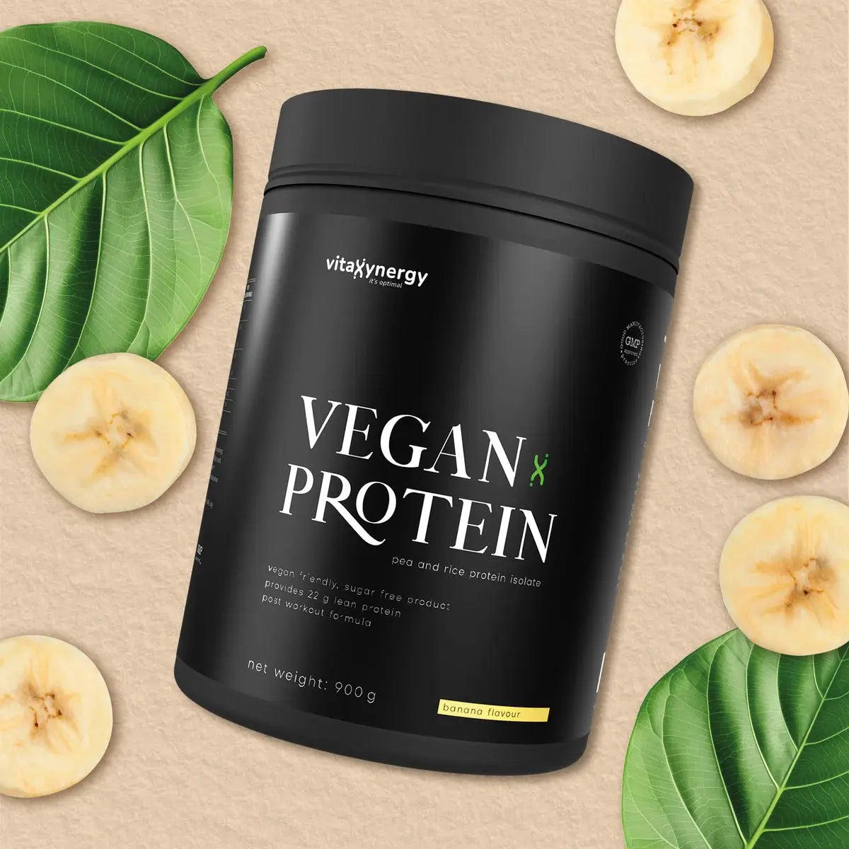 Vegan Protein Powder Banana – 900g, 22g Protein, Low Carb