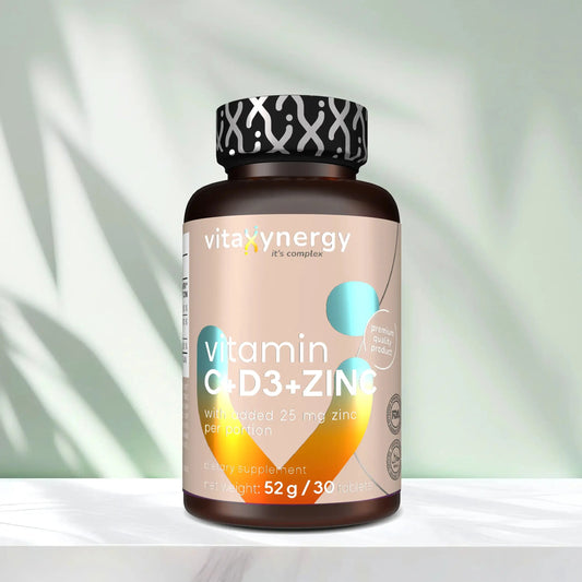 Vitamin C + D3 + Zinc – Immune Support, Antioxidant, 30 Tablets