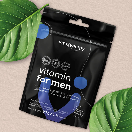 Vitamin for Men – D3, Zinc, L-Carnitine & Green Tea Extract, 60 Tablets