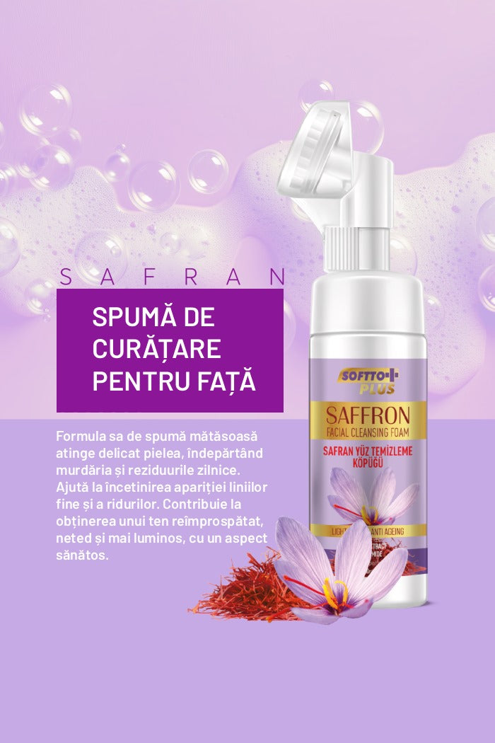 Spumă de Curățare cu Șofran și Niacinamidă – Cu Perie Integrată