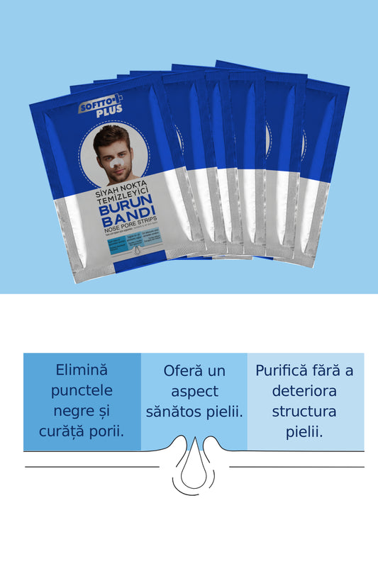 Benzi pentru Nas cu Cărbune – Curățare Pori & Puncte Negre (6 bucăți)