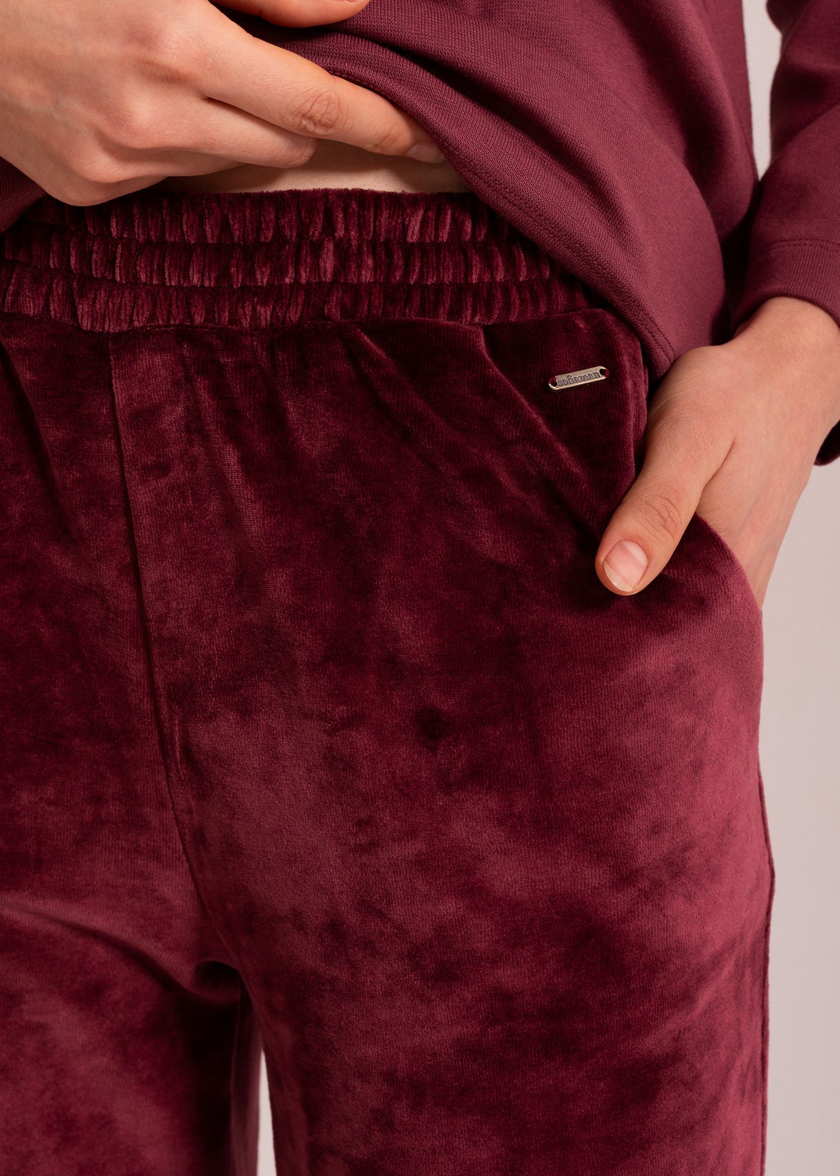 Pantaloni Damă Velvet Bordo