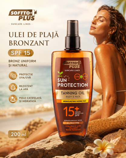 Ulei de Plajă Bronzant cu SPF 15 – 200 ml