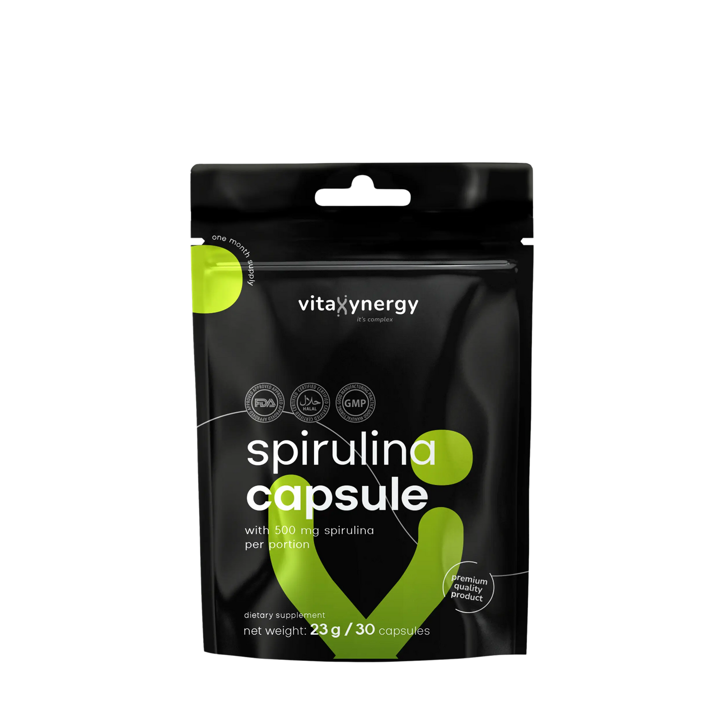 Spirulina Capsules – Nutrient-Rich Blue-Green Algae Superfood, 30 Capsules