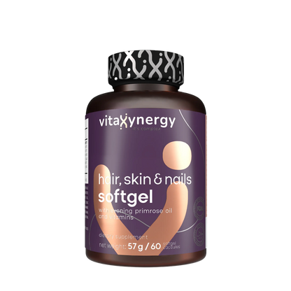 Hair, Skin & Nails Softgel Capsules – Biotin, Zinc, Vitamins A, D3 & E
