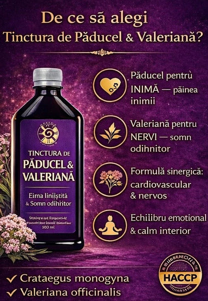 Tinctură de Păducel și Valeriană – Inimă Liniștită și Somn Odihnitor | 500ml