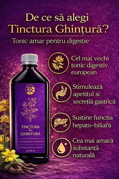 Tinctură de Ghințură – Tonic Amar pentru Digestie și Confort Gastric | 500ml