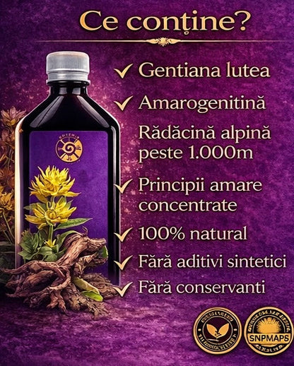 Tinctură de Ghințură – Tonic Amar pentru Digestie și Confort Gastric | 500ml