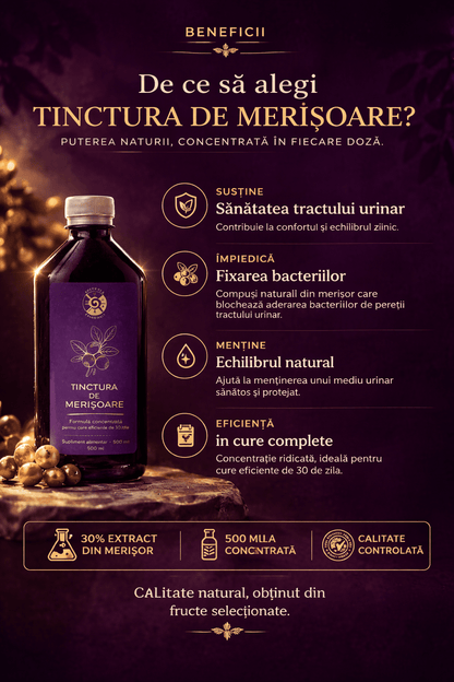 Leac Bătrânesc pentru Tract Urinar – Tinctură de Merișoare | 500ml