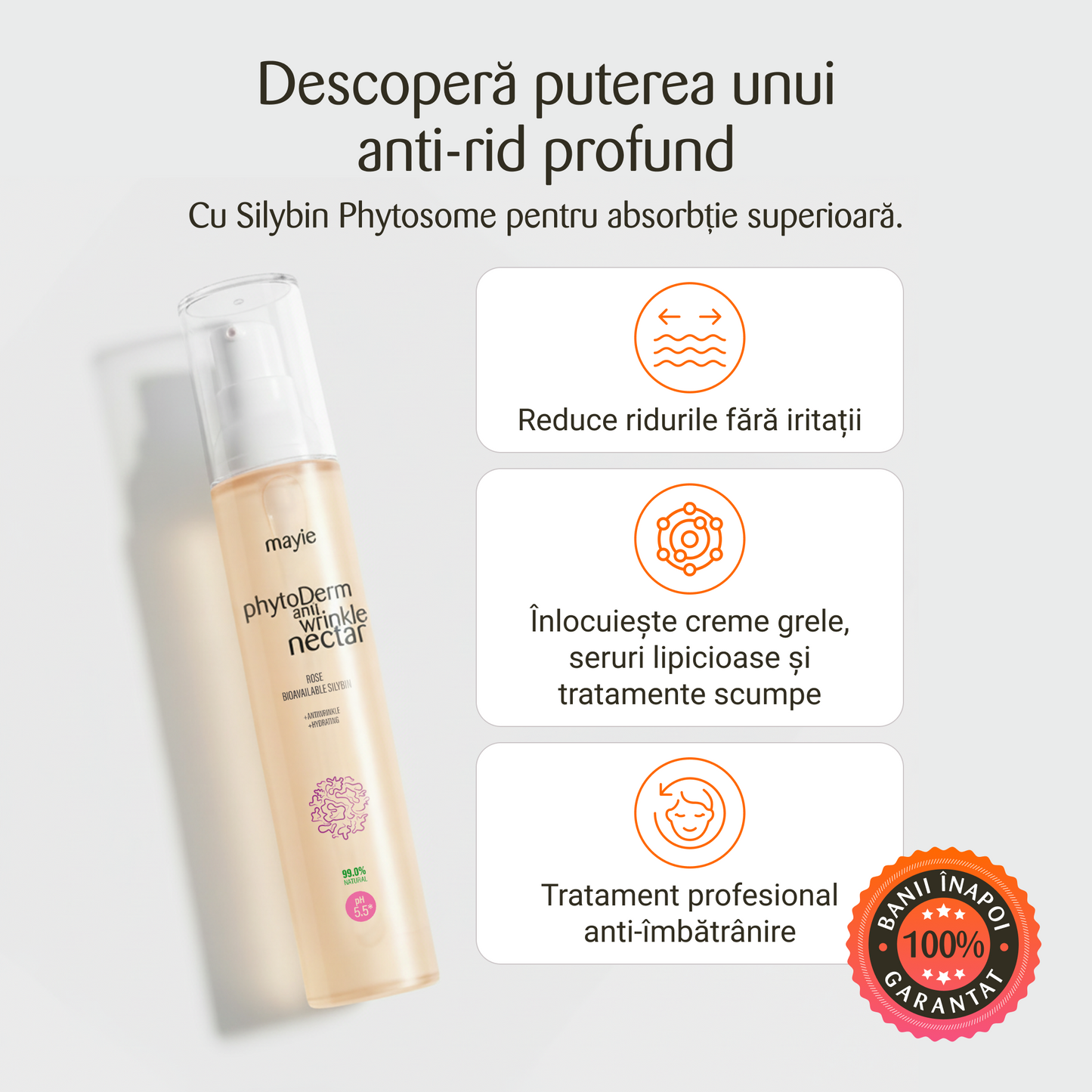 Diminish the appearance of wrinkles with PhytoDerm Anti-Wrinkle Nectar, Anti-Wrinkle Nectar with Silybin Phytosome