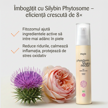 Diminish the appearance of wrinkles with PhytoDerm Anti-Wrinkle Nectar, Anti-Wrinkle Nectar with Silybin Phytosome