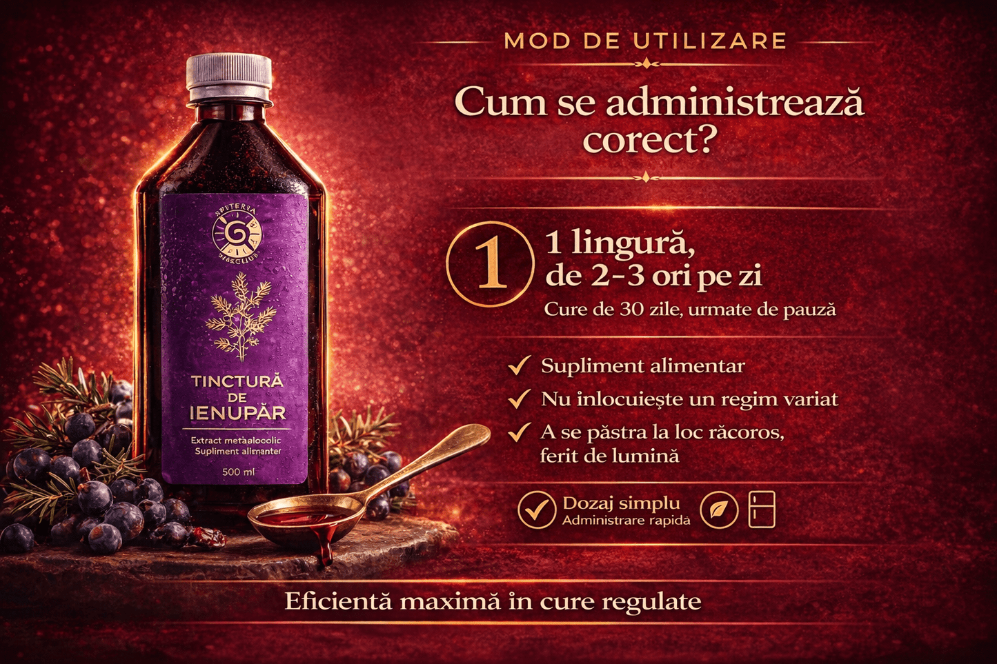 Tinctură de Ienupăr – Sănătatea Rinichilor și Tractului Urinar | 500ml