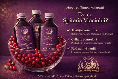 Leac Bătrânesc pentru Tract Urinar – Tinctură de Merișoare | 500ml