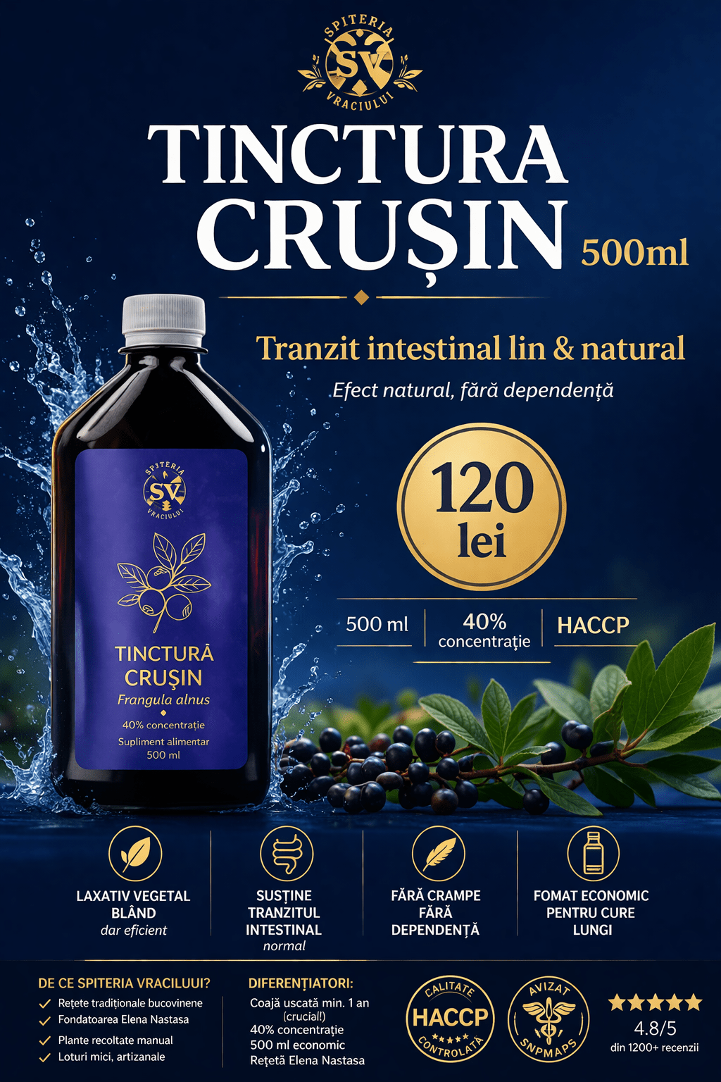Buckthorn Tincture – Smooth and Natural Bowel Transit | Gentle Laxative 500ml