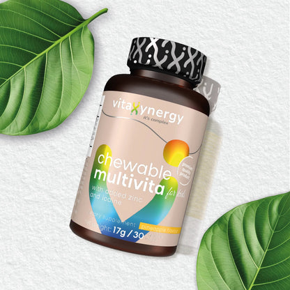 Chewable Multivita for Kids – Vitamins A, C, D3, Zinc & Iodine, 30 Tablets