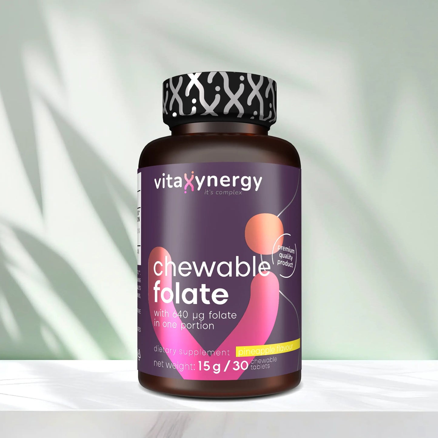 Chewable Folate 640mcg – Folic Acid for Pregnancy & DNA Health, 30 Tablets