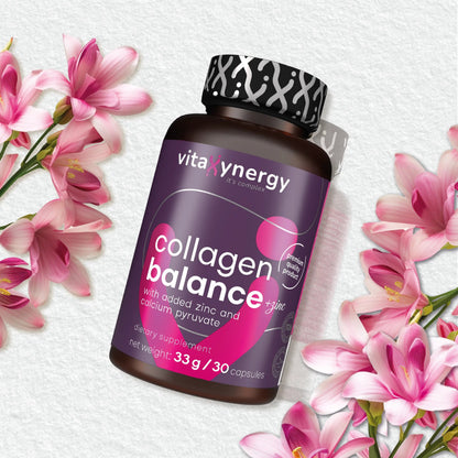 Collagen Balance + Zinc Capsules – 500mg Hydrolyzed Collagen, 30 Capsules