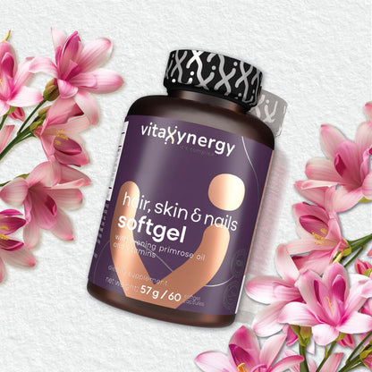 Hair, Skin & Nails Softgel Capsules – Biotin, Zinc, Vitamins A, D3 & E