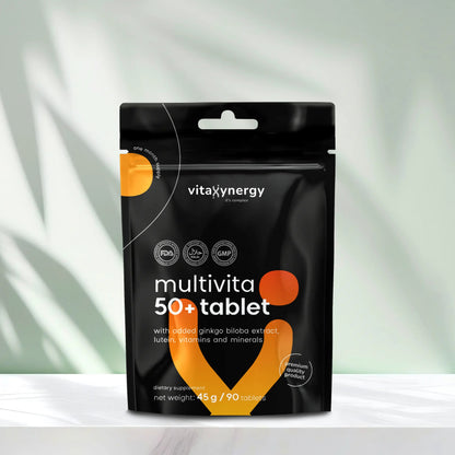 Multivita 50+ – B-Complex, D3, Ginkgo Biloba & Lutein, 90 Tablets