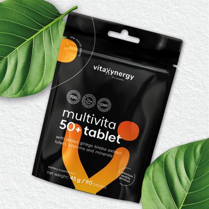 Multivita 50+ – B-Complex, D3, Ginkgo Biloba & Lutein, 90 Tablets