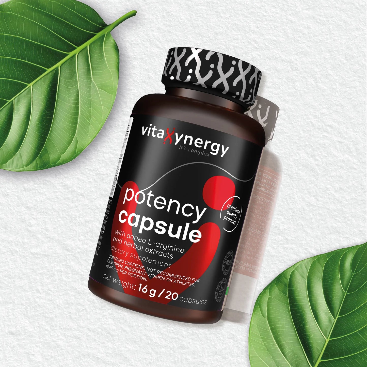 Potency Capsules – Ginseng, Maca, Tribulus & L-Arginine, 20 Capsules