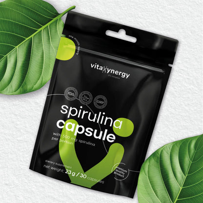 Spirulina Capsules – Nutrient-Rich Blue-Green Algae Superfood, 30 Capsules
