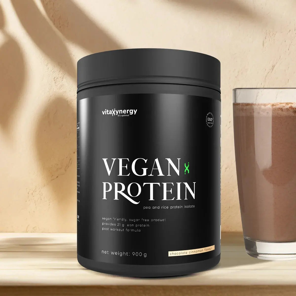 Vegan Protein Powder Chocolate Cinnamon – 900g, 21g Protein