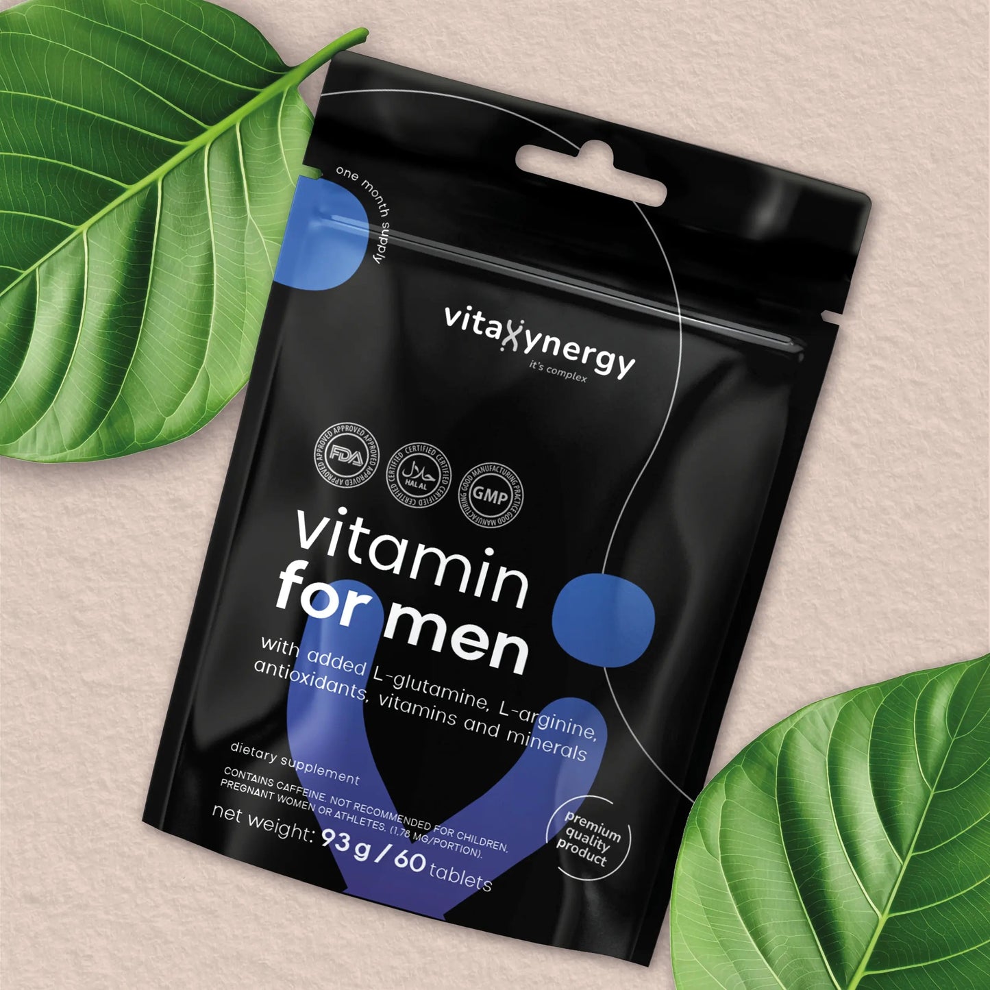 Vitamin for Men – D3, Zinc, L-Carnitine & Green Tea Extract, 60 Tablets