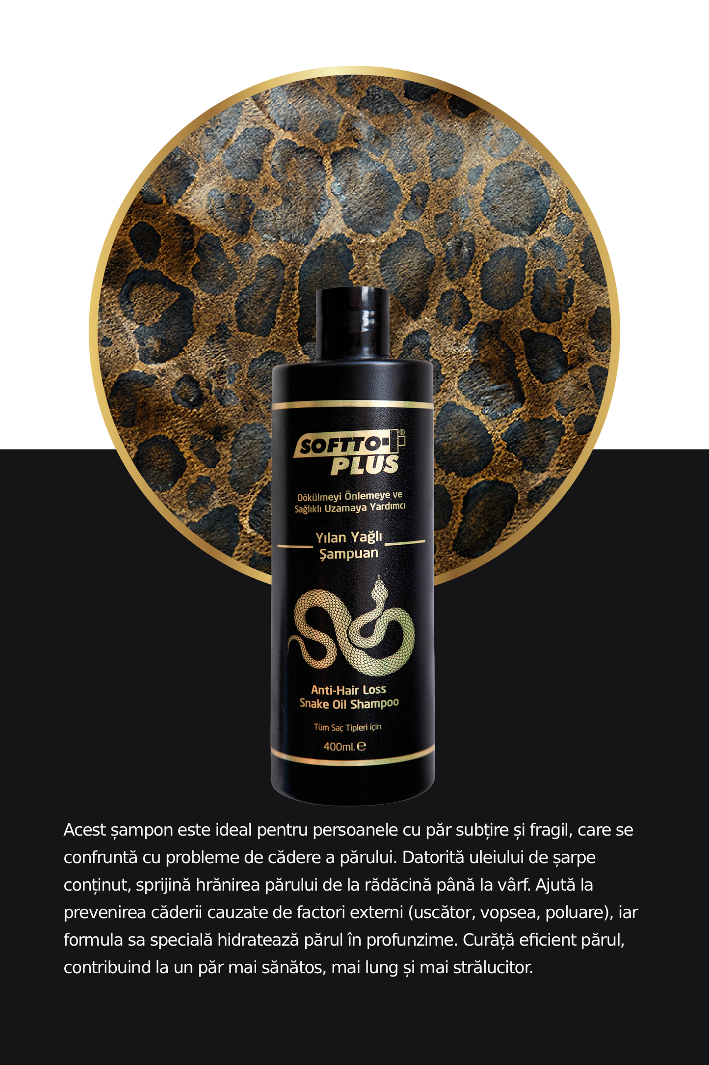 Șampon Anticădere cu Ulei de Șarpe