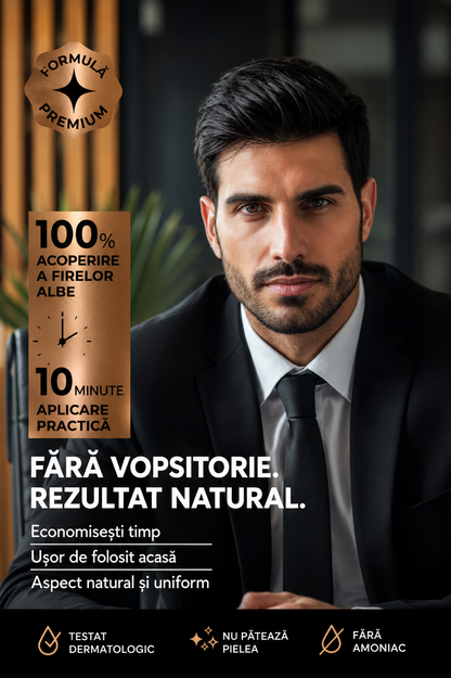 Expert Men Black Hair Color – Negru Natural în 10 Minute pentru Păr și Barbă, 400 ml