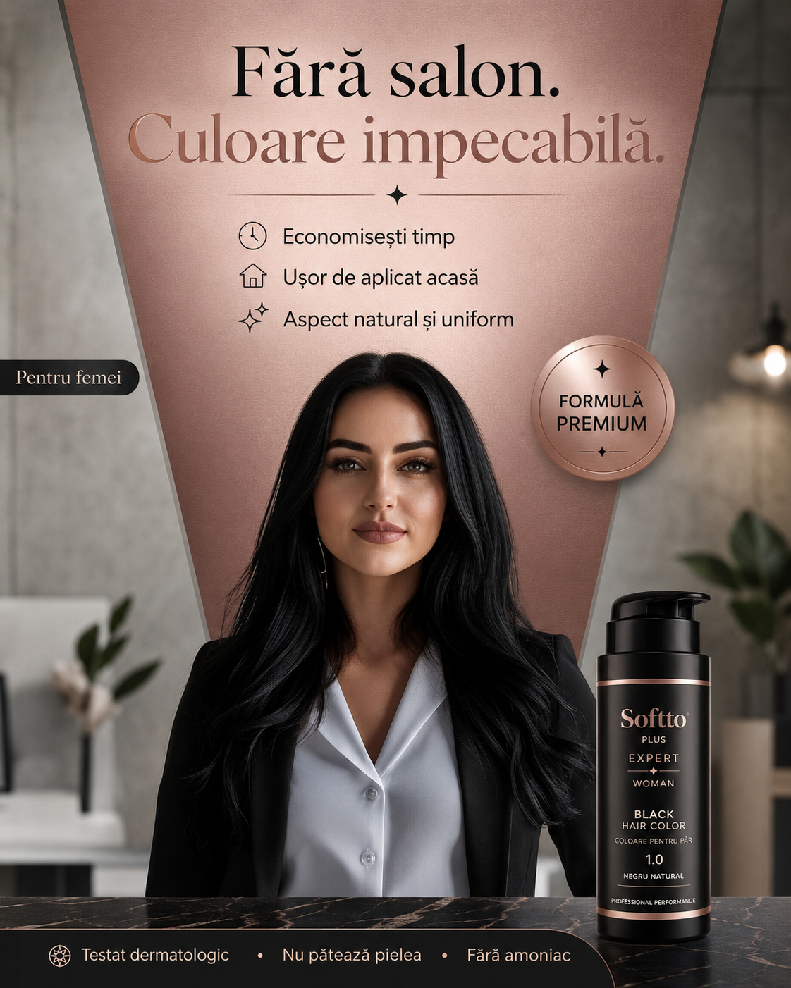 Expert Woman Black Hair Color – Negru Natural în 10 Minute pentru Femei