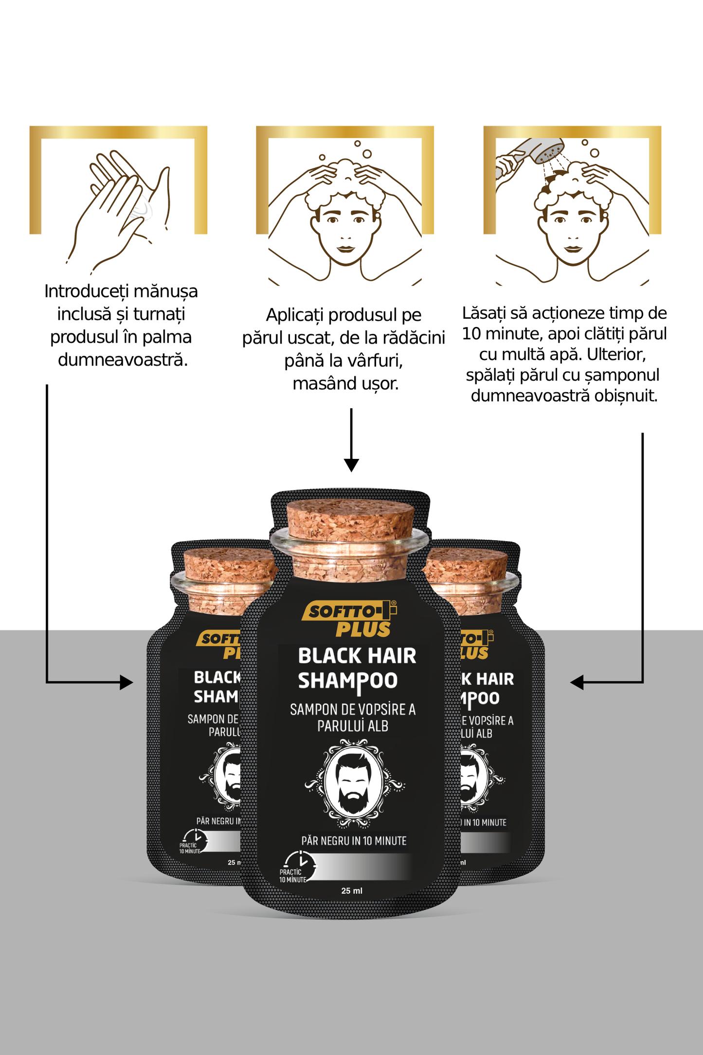 Șampon Colorant Negru Instant - 10x25ml