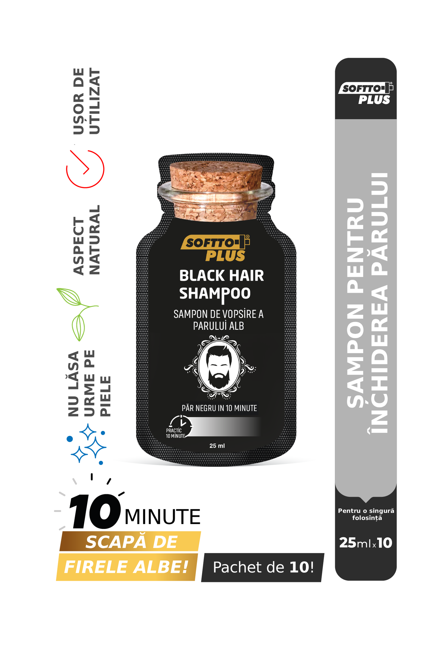 Șampon Colorant Negru Instant - 10x25ml