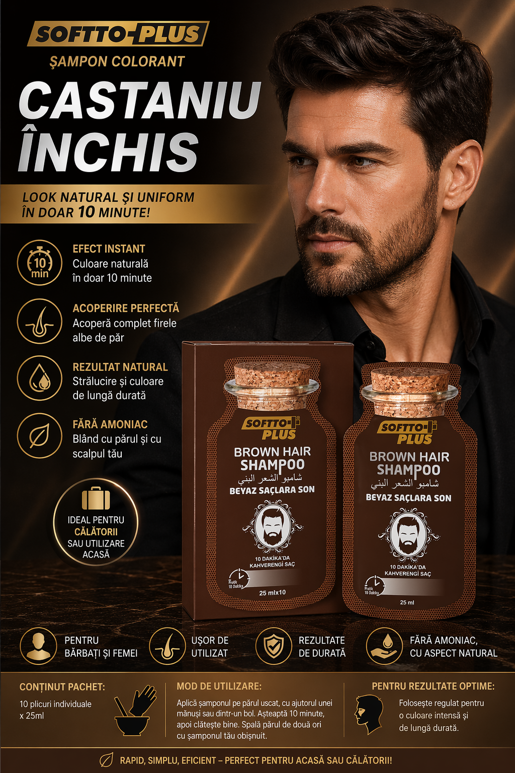 Dark Brown Color Shampoo - 10x25ml