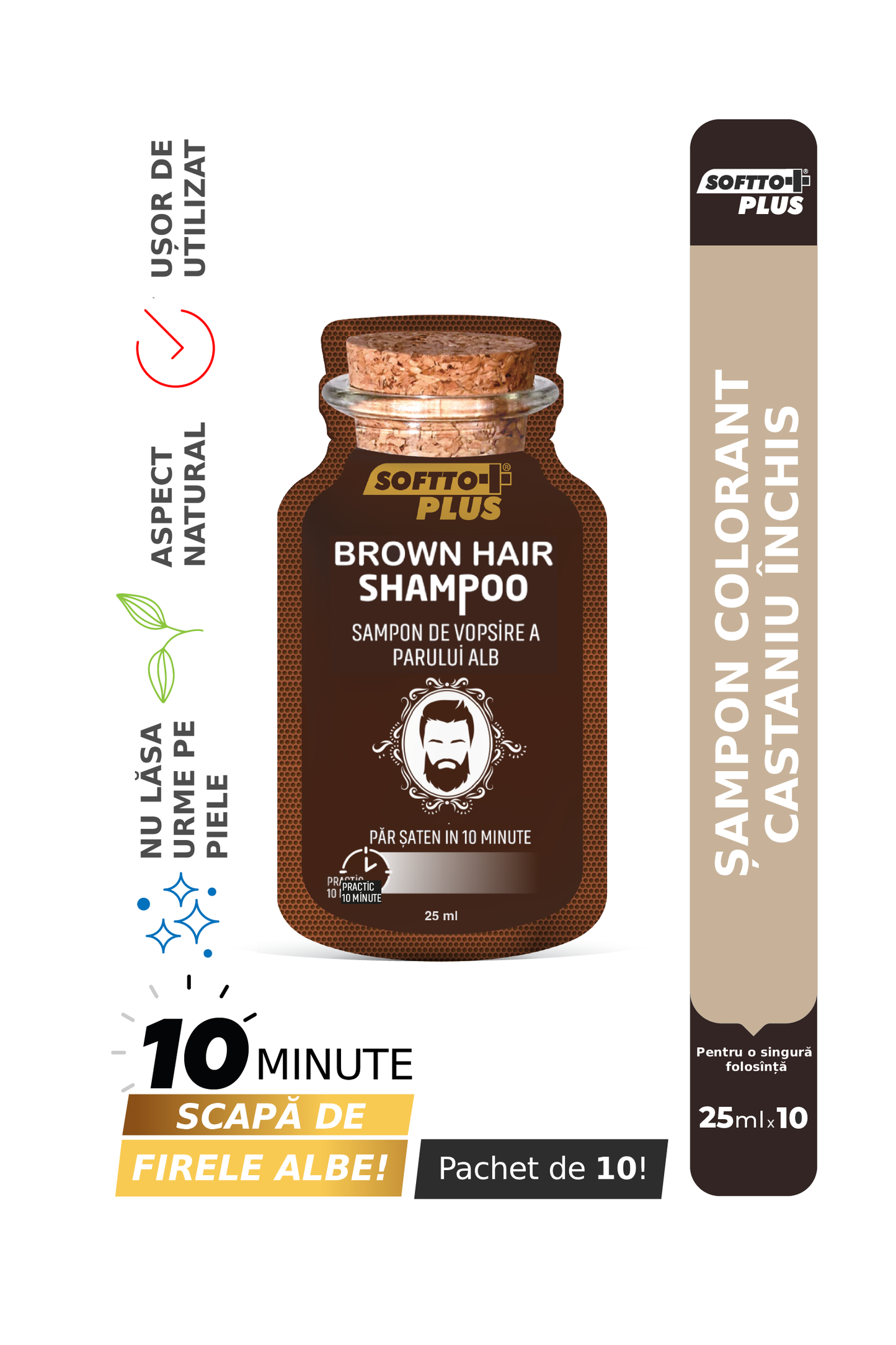 Șampon Colorant Castaniu Închis - 10x25ml