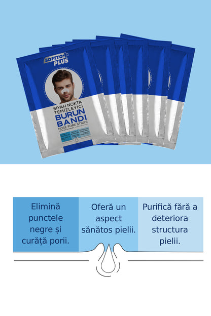 Benzi pentru Nas cu Cărbune – Curățare Pori & Puncte Negre (6 bucăți)