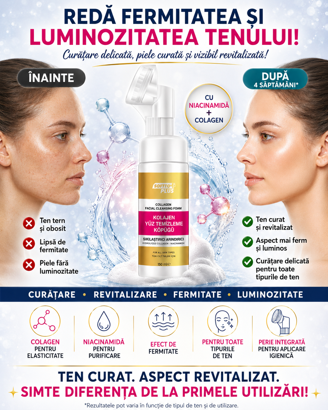 Cleansing Foam With Special Brush Niacinamide + Collagen