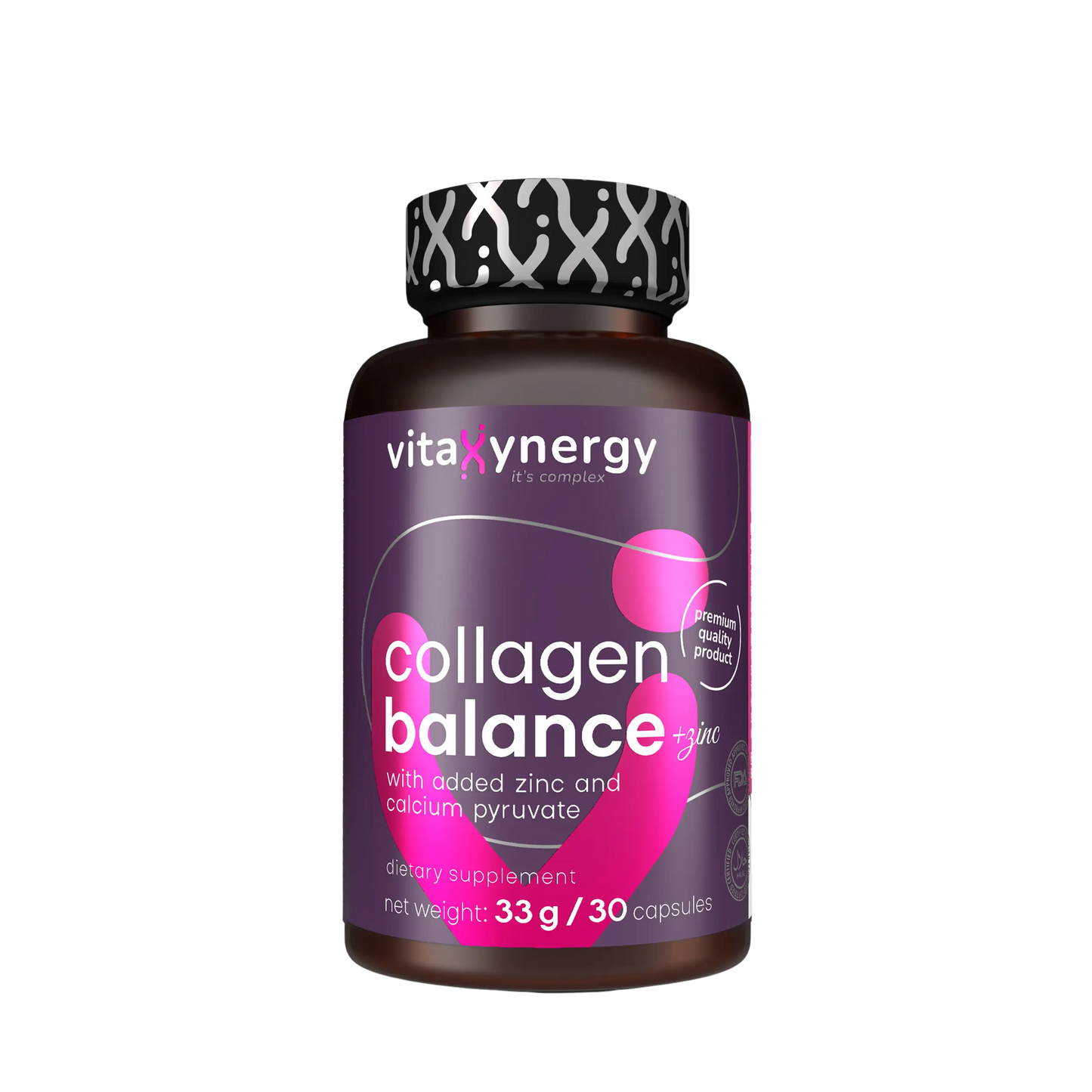 Collagen Balance + Zinc Capsules – 500mg Hydrolyzed Collagen, 30 Capsules
