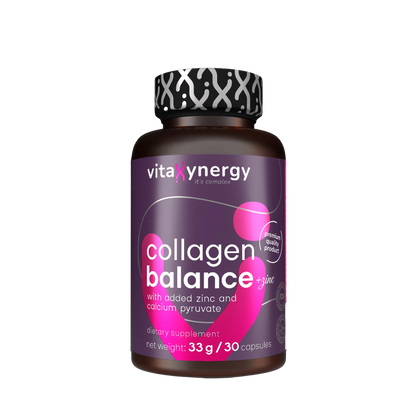 Collagen Balance + Zinc Capsules – 500mg Hydrolyzed Collagen, 30 Capsules