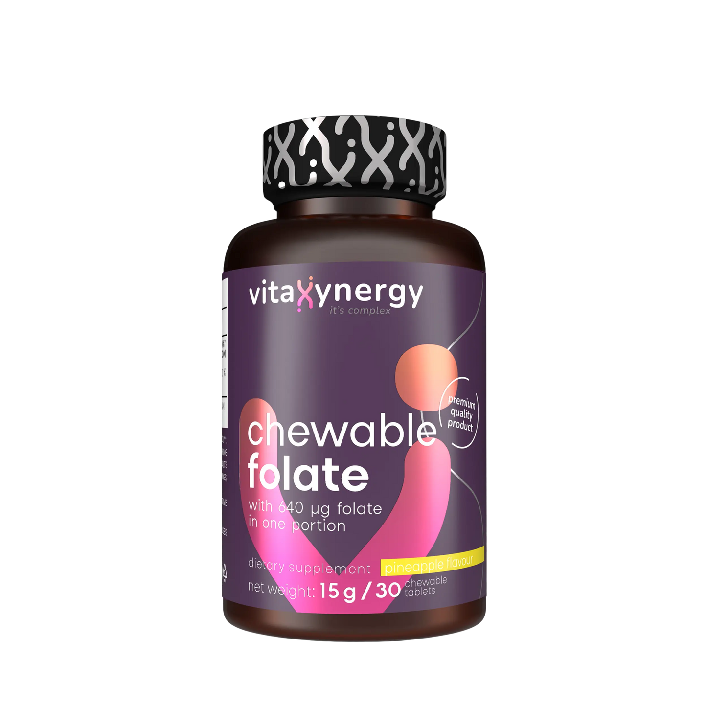 Chewable Folate 640mcg – Folic Acid for Pregnancy & DNA Health, 30 Tablets