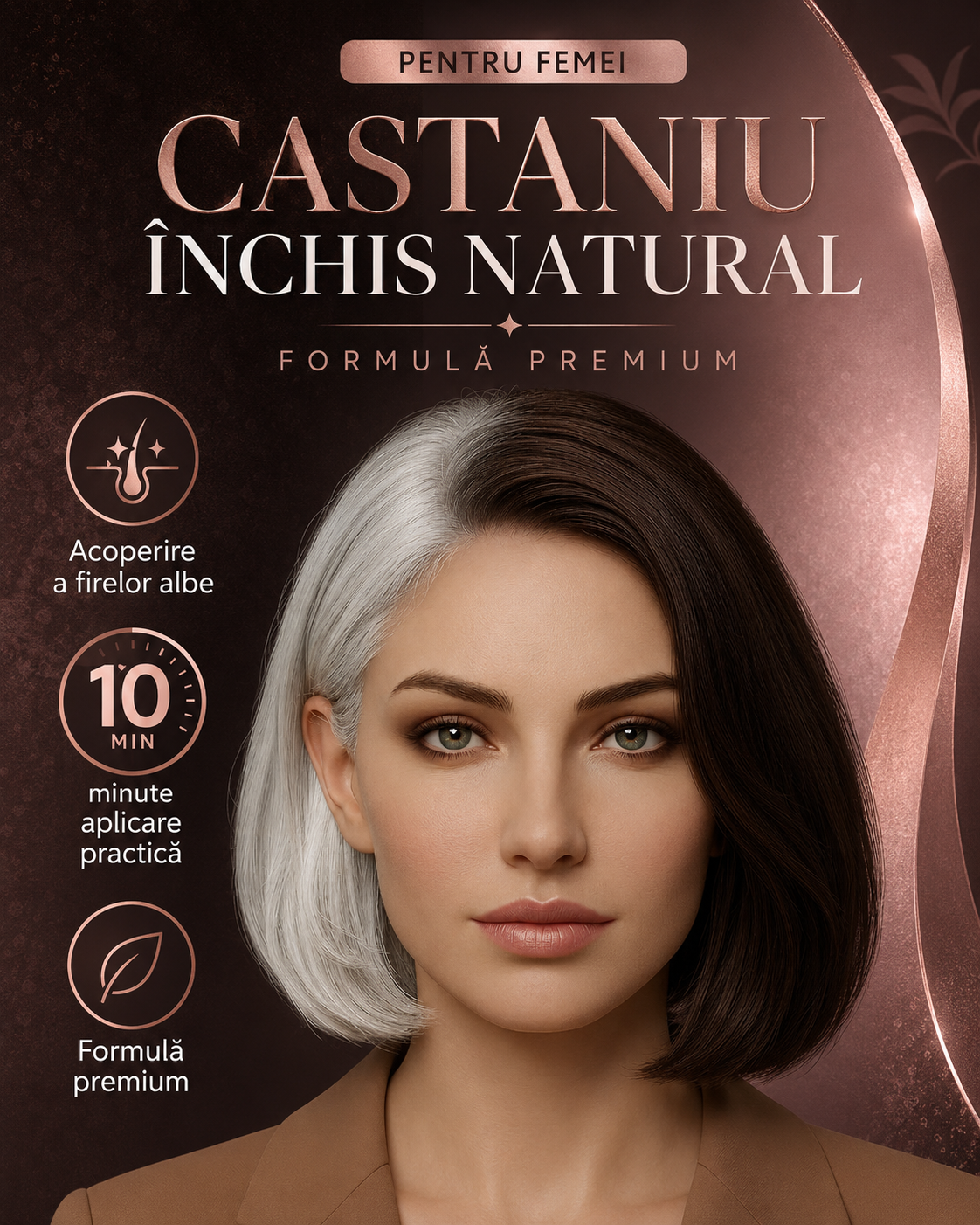 Expert Woman Dark Brown Hair Color – Castaniu Închis în 10 Minute pentru Femei