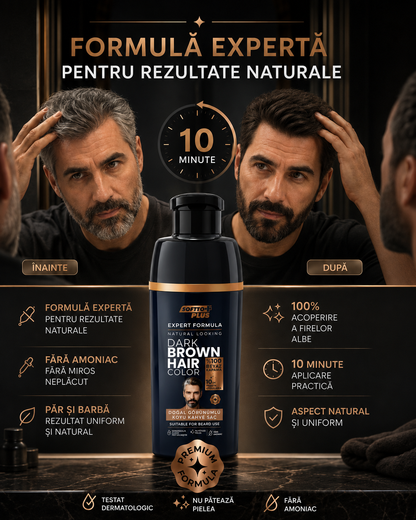 Expert Men Dark Brown Hair Color – Castaniu Închis în 10 Minute pentru Păr și Barbă