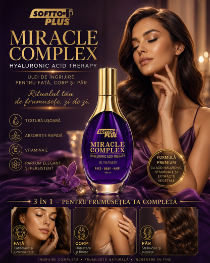 Miracle Complex – Ulei cu Acid Hialuronic pentru Față, Corp și Păr, 120 ml