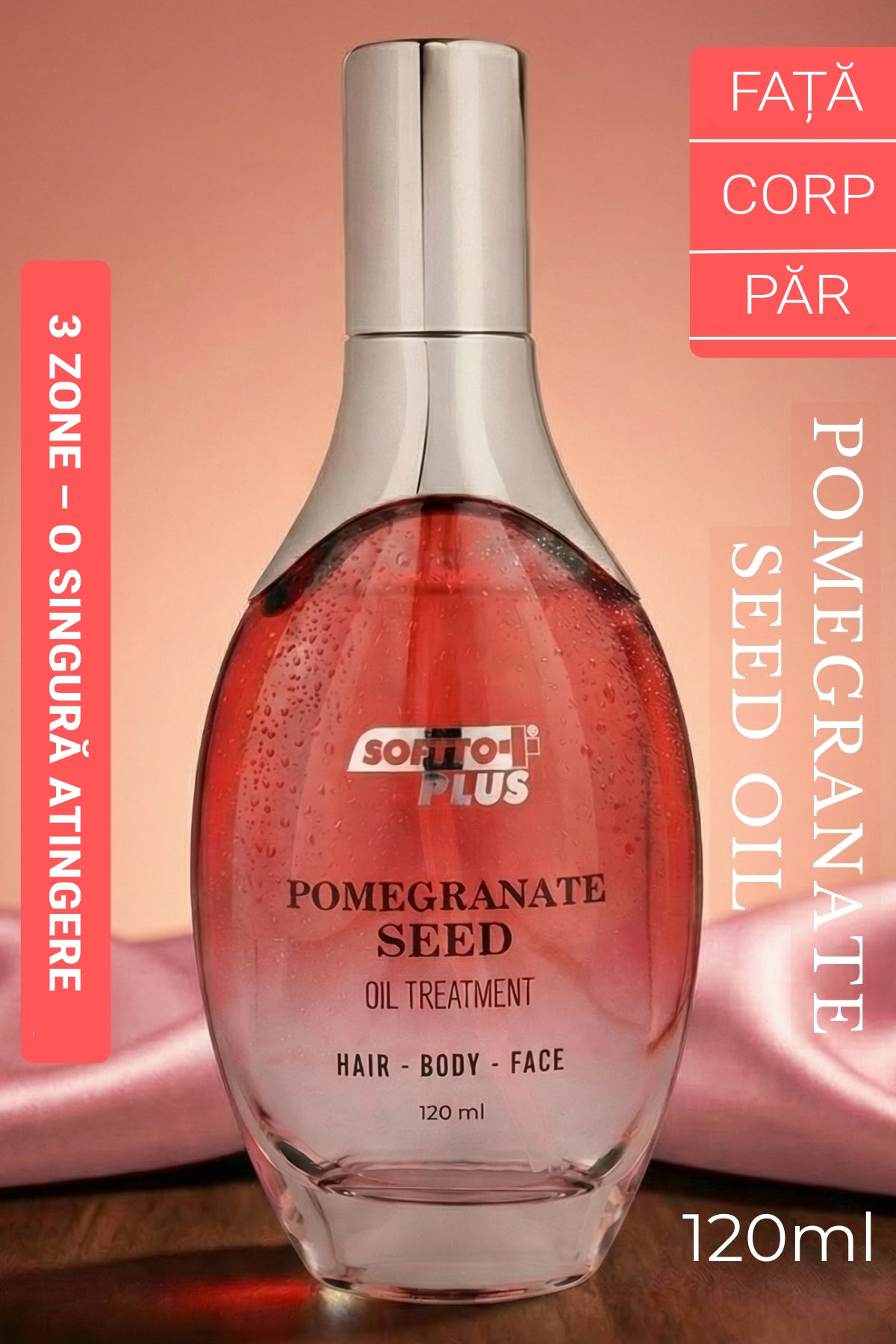 Ulei din Sâmburi de Rodie pentru Păr, Față și Corp – 120 ml