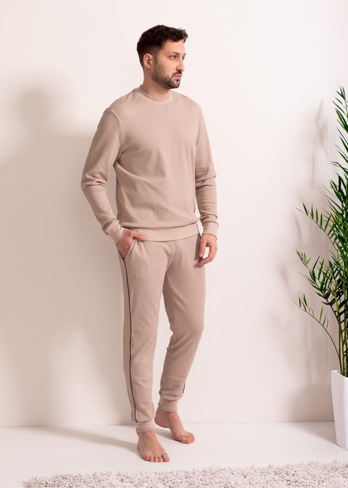 Pantaloni Bărbați Pique Mood Eucalipt