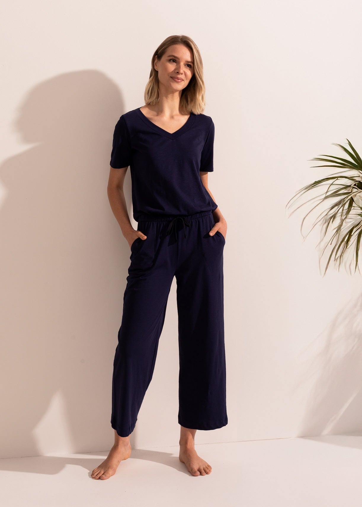 Pantaloni damă Texture Bumbac